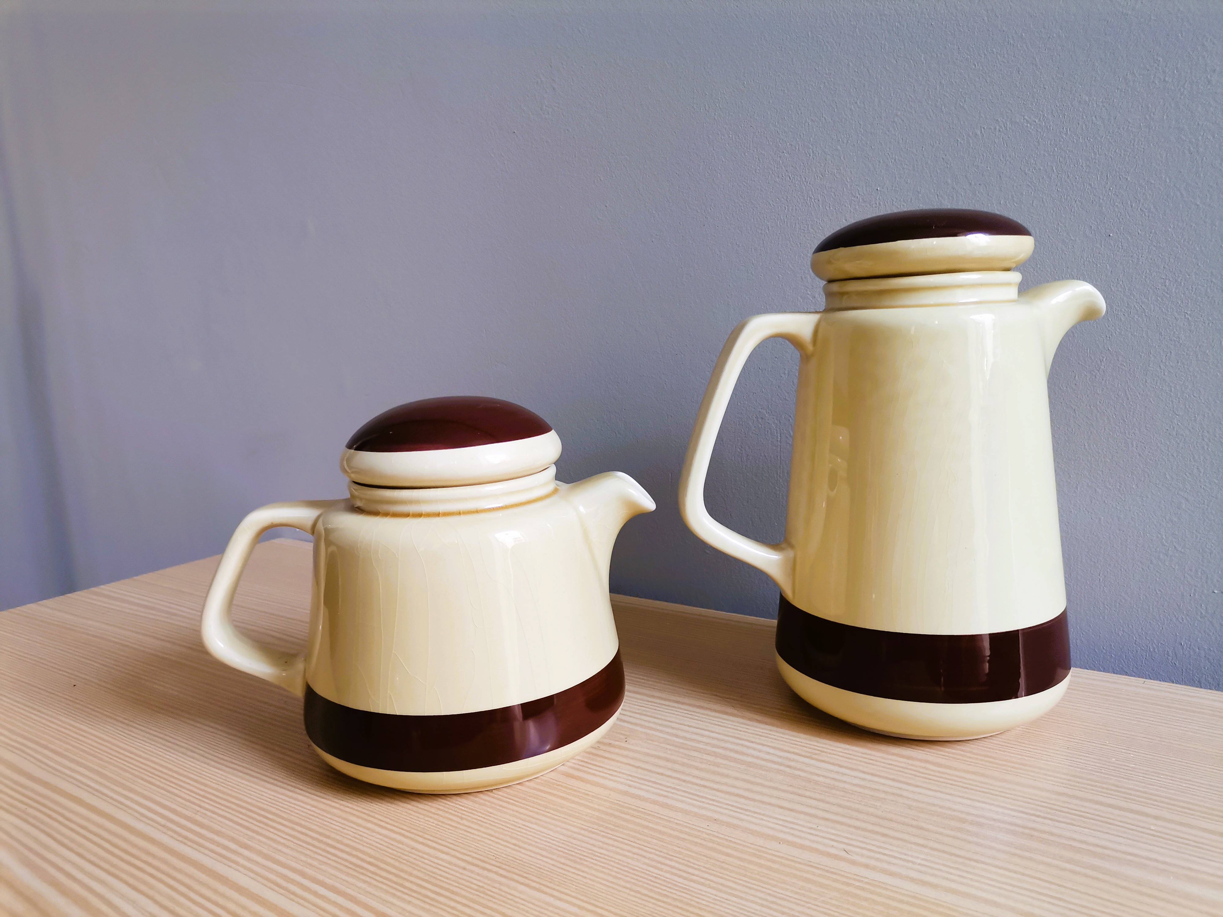 Portuguese ceramic teapot and coffee pot by Sado International, 1960s, Set of 2