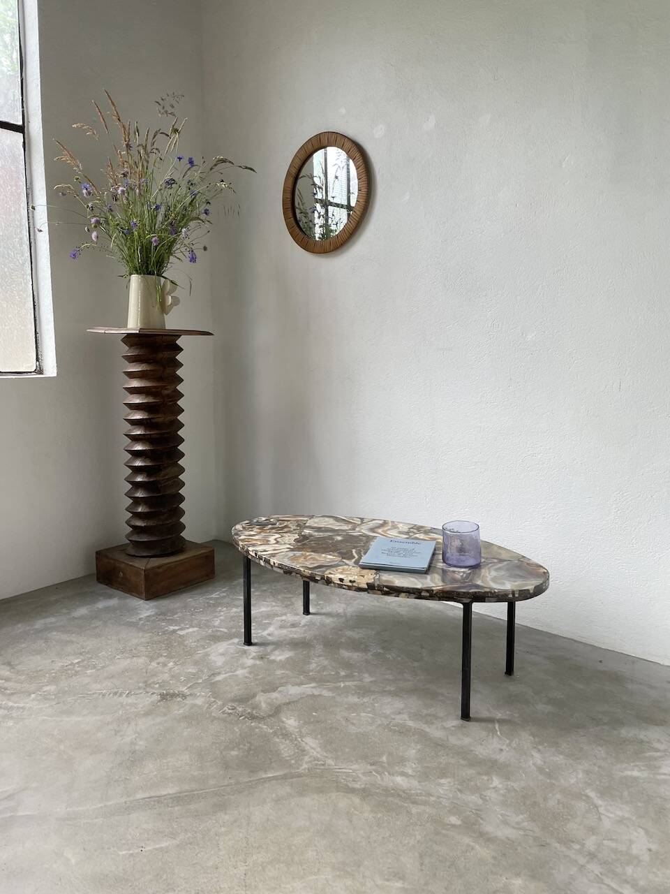1950s Madagascar aragonite coffee table