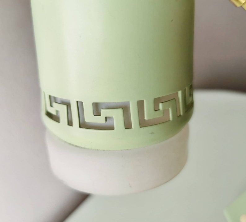 Night light 1970 pastel green with gold, France