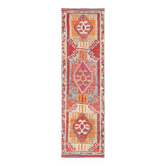 Tapis de couloir vintage rouge doux 3x12, style turc, 94x358 cm
