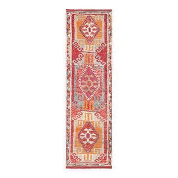 3x12 Soft Red Vintage Runner Rug, Turkish Hallway Runner, 94x358 Cm