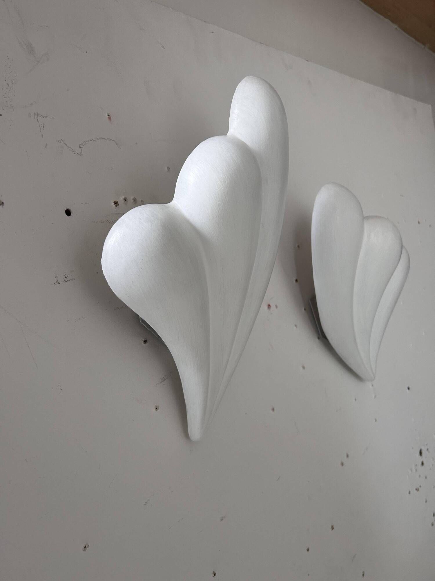 Paire d'appliques vintage blanche, France 1970