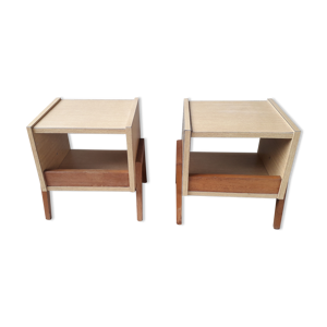 Paire de table de chevet années 50 pieds compas