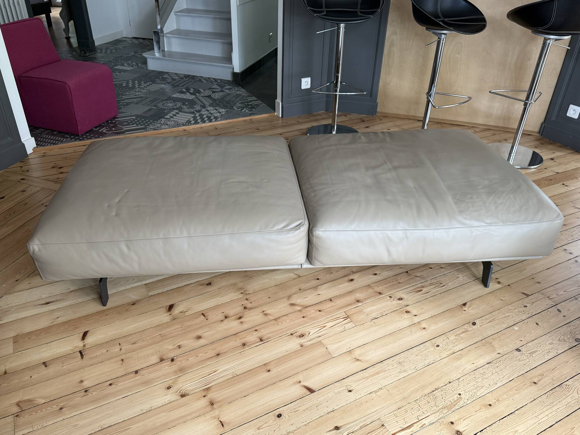 Leather bench