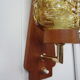 Scandinavian teak and glass wall lamp
