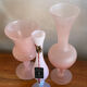 Trio de vases soliflore opaline et verre