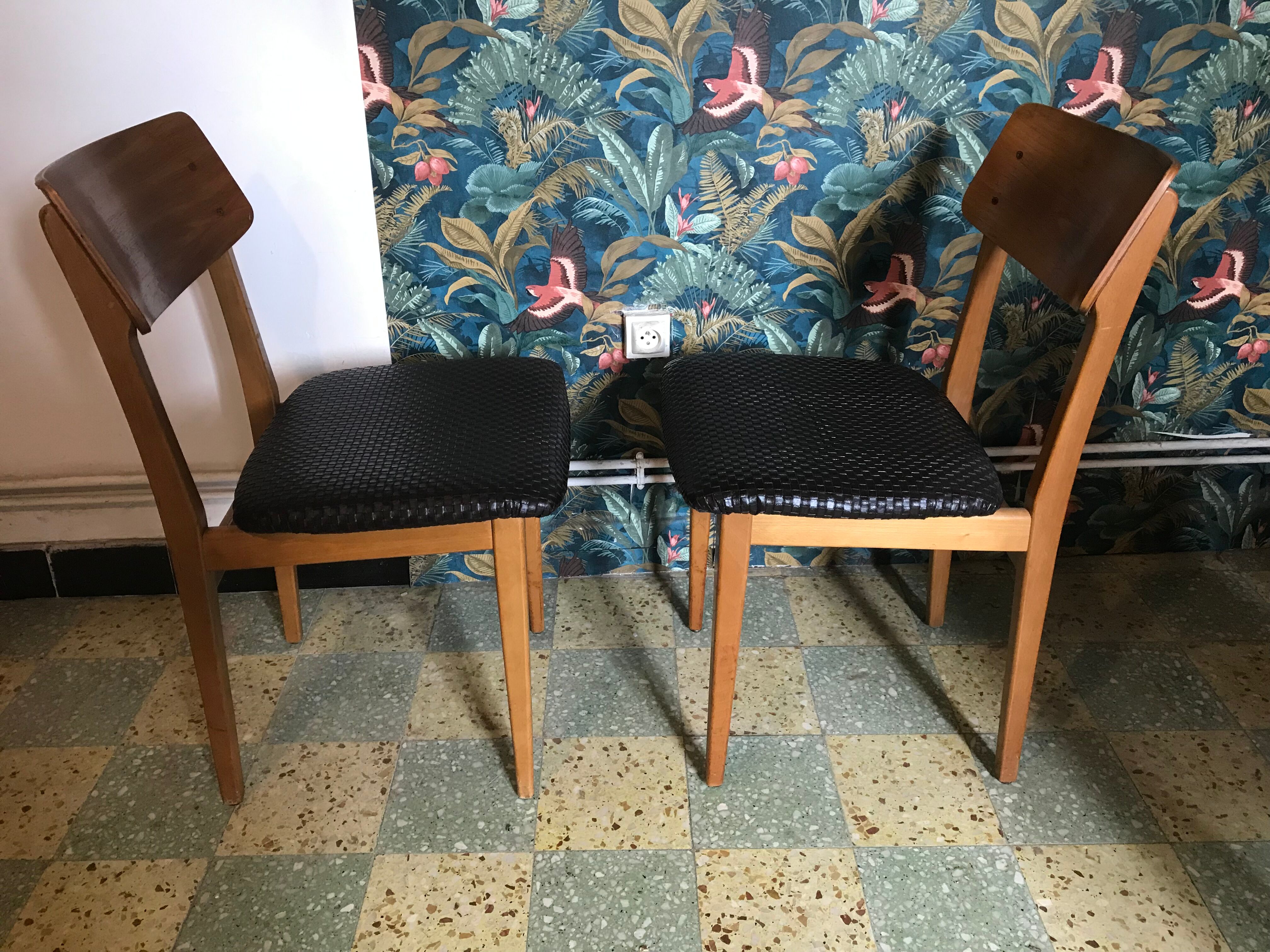 Pair of vintage Scandinavian chairs 1960's