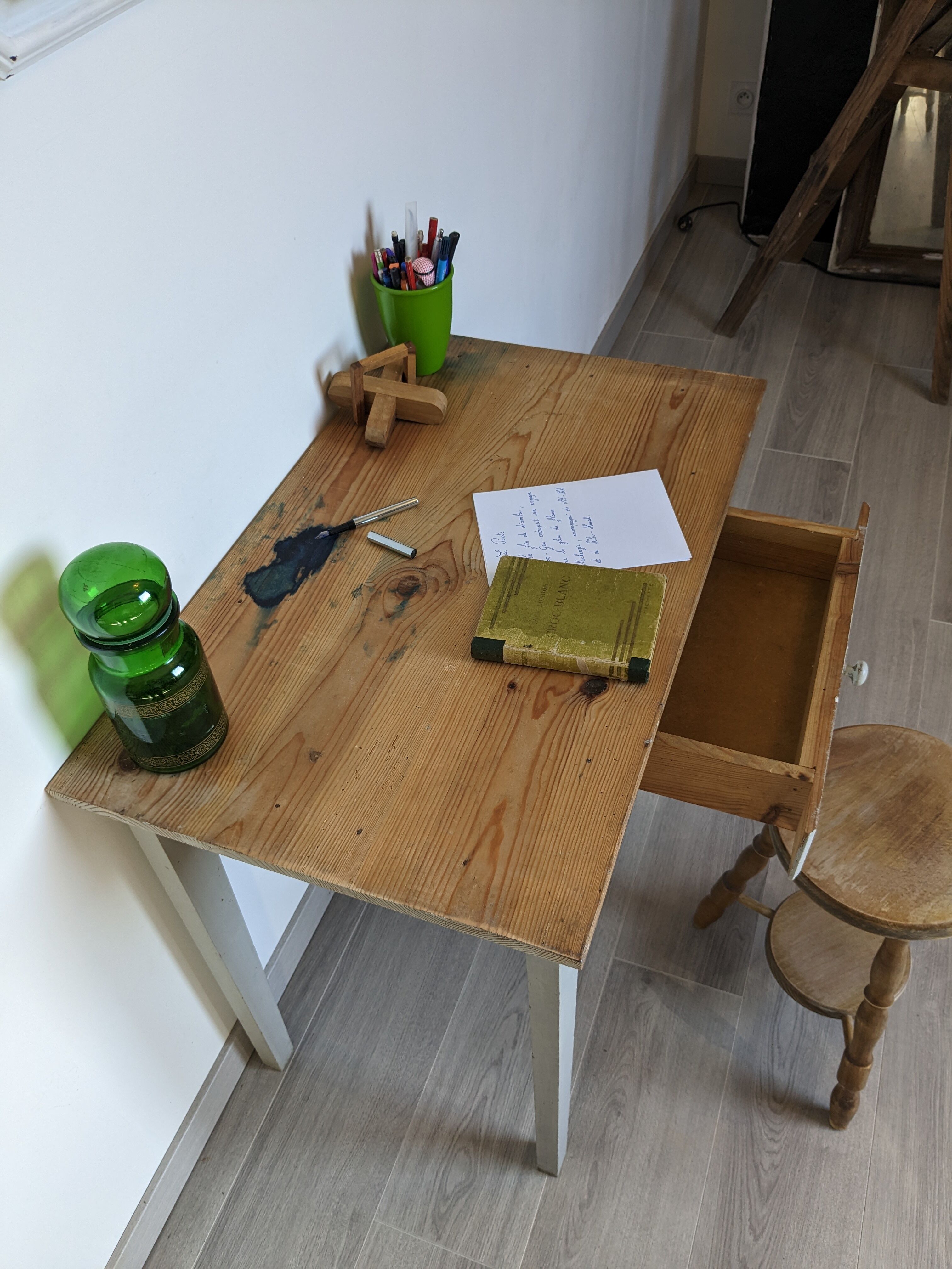 Old country pine side table