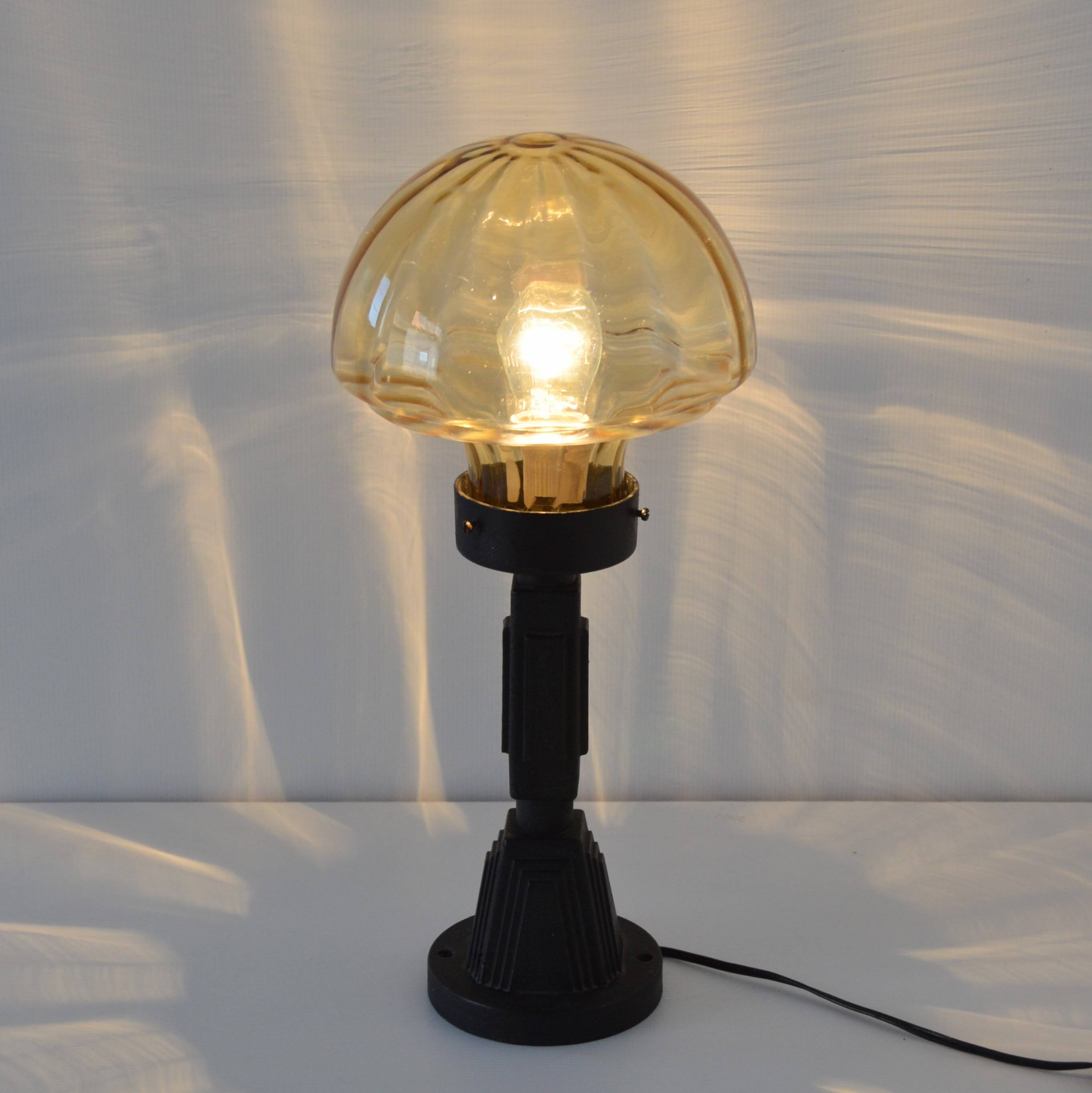 Vintage 1920s wrought iron Art Deco lamp