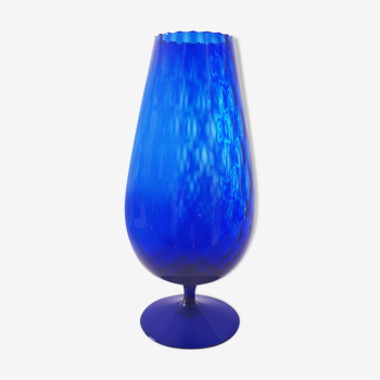 Italian blue vase empoli 1950
