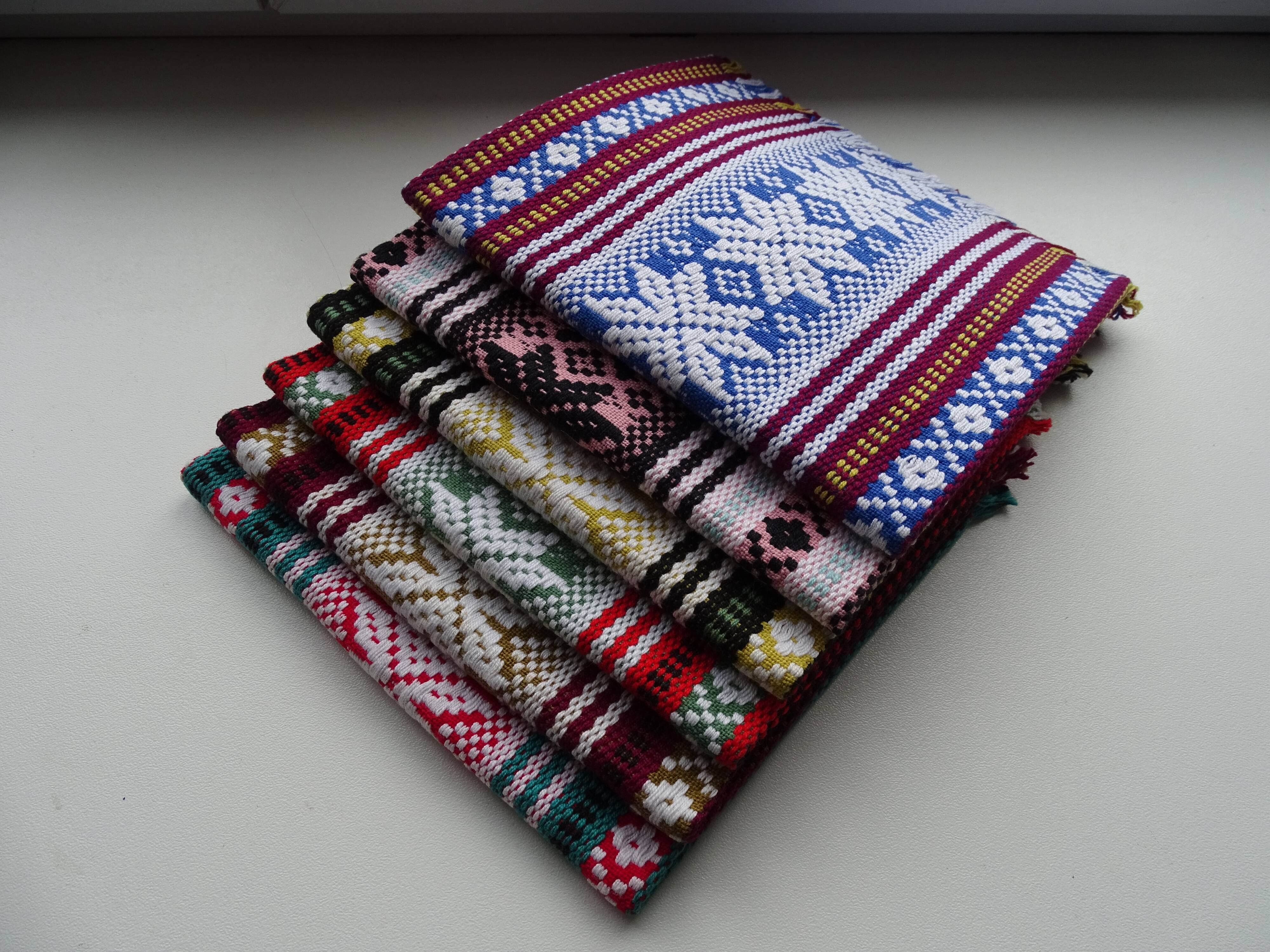 6 colored linen/cotton napkins 48 x 32