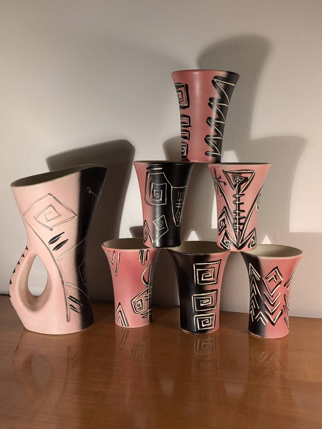 Vintage Vallauris Orangeade Set Signed, 1950-1960