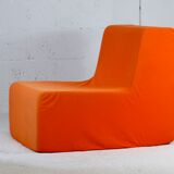 Armchair "space age" foam and orange jersey. Circa 1970