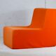 Armchair "space age" foam and orange jersey. Circa 1970