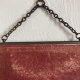 Ancient barber mirror, tryptic brass mount 60x24cm