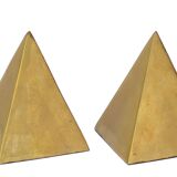 Brass "prism" bookends, 80s