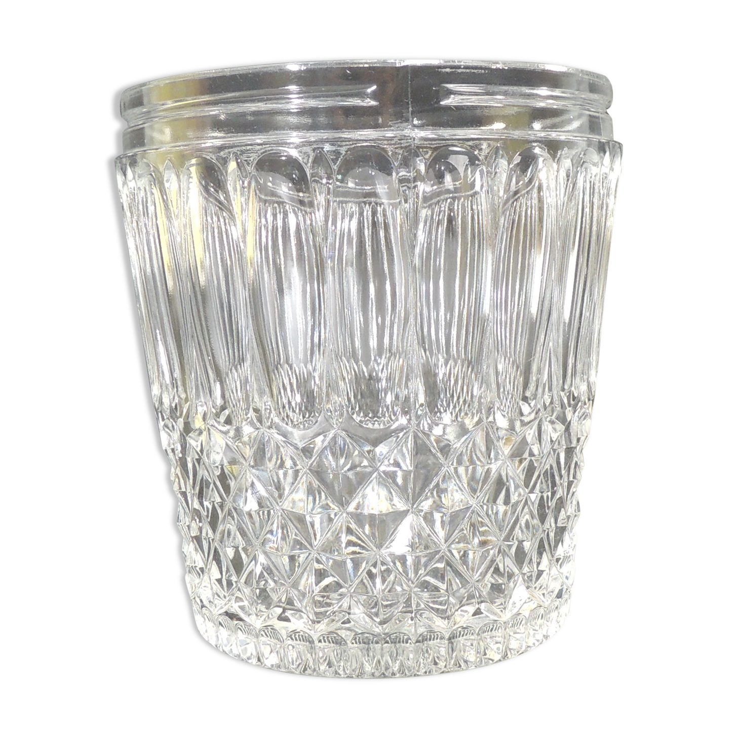 Vase / Bucket with champagne molded glass / vintage