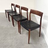 4x Møller 77 dining chairs, Denmark 1960s