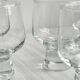 5 thick glass water glasses.