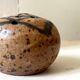 Pyrite stone flower holder signed – brutalist handmade ceramic 1970
