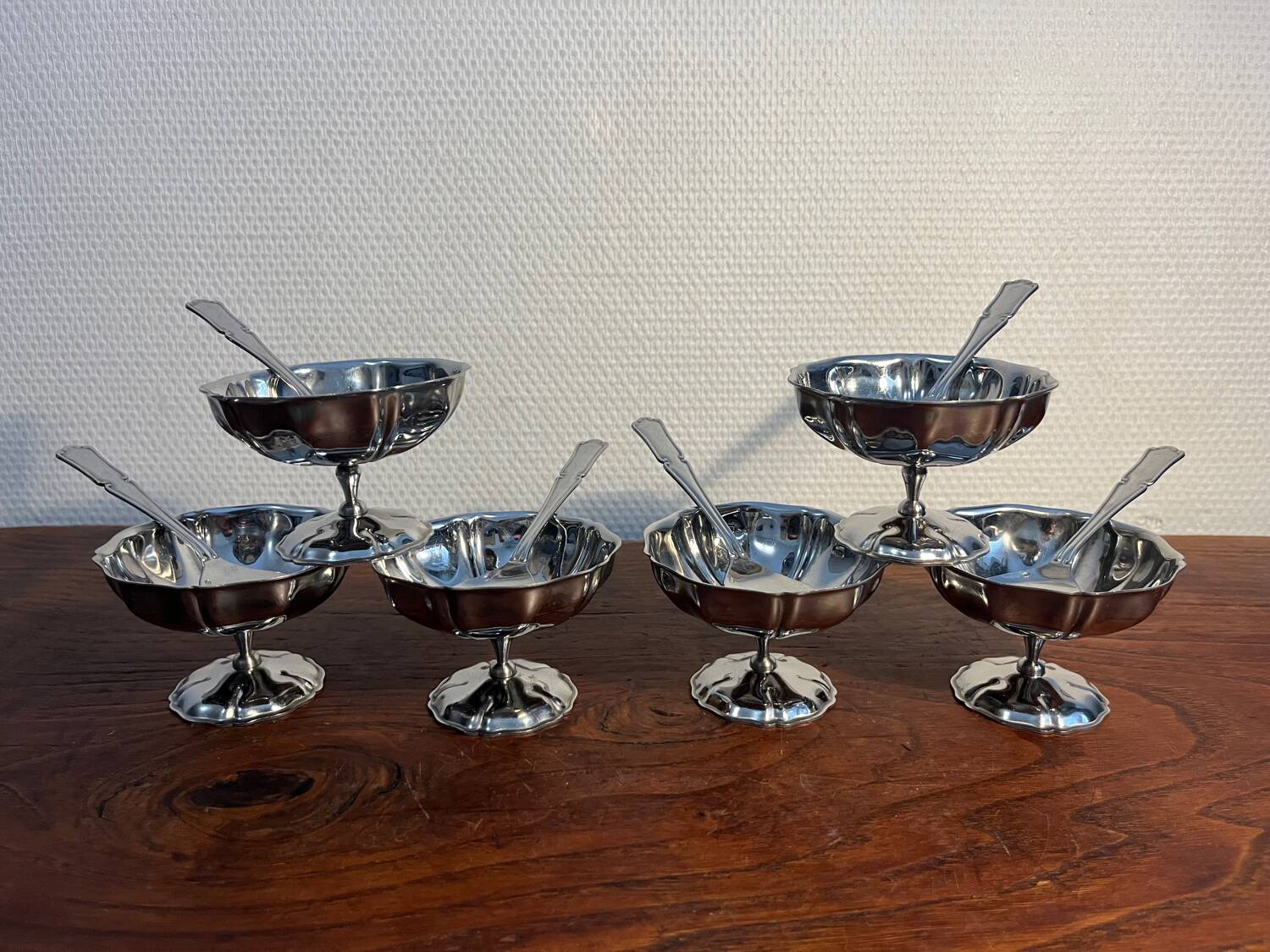 Stainless steel ice cream sorbet cup with spoon