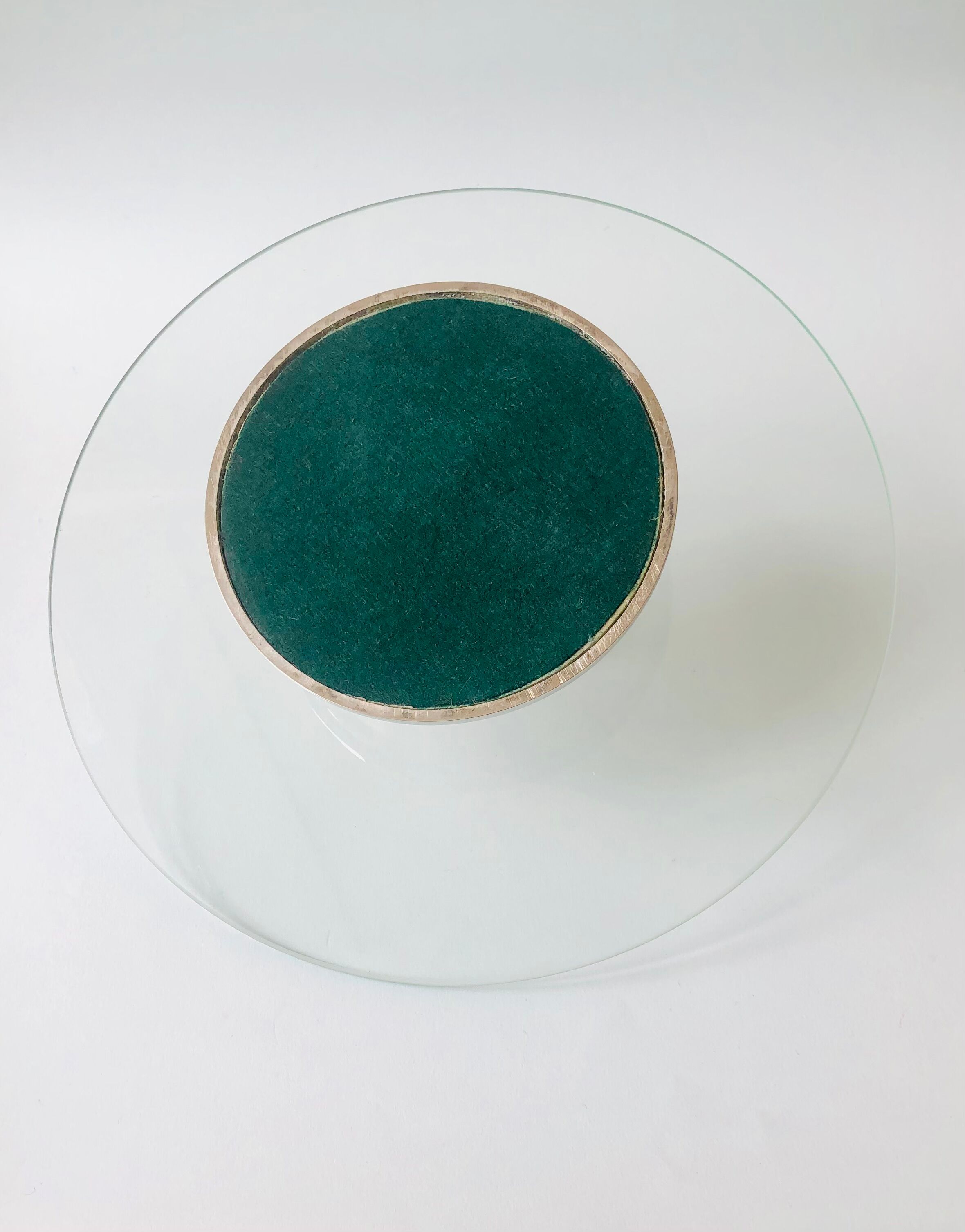 Plateau à fromages en verre et métal argenté