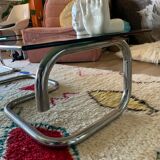 Coffee table chrome and smoked glass