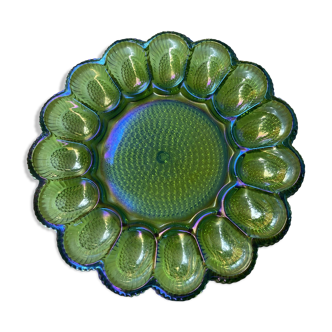 Presentation plate for stuffed eggs/oysters in studded glass