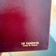 Bordeaux red leather desk lamp from Tanneur, vintage.