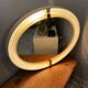 Large oval mirror, Space Age design, vintage from the 1970s.