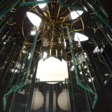 Large chandelier, 46 hanging beveled glass plates