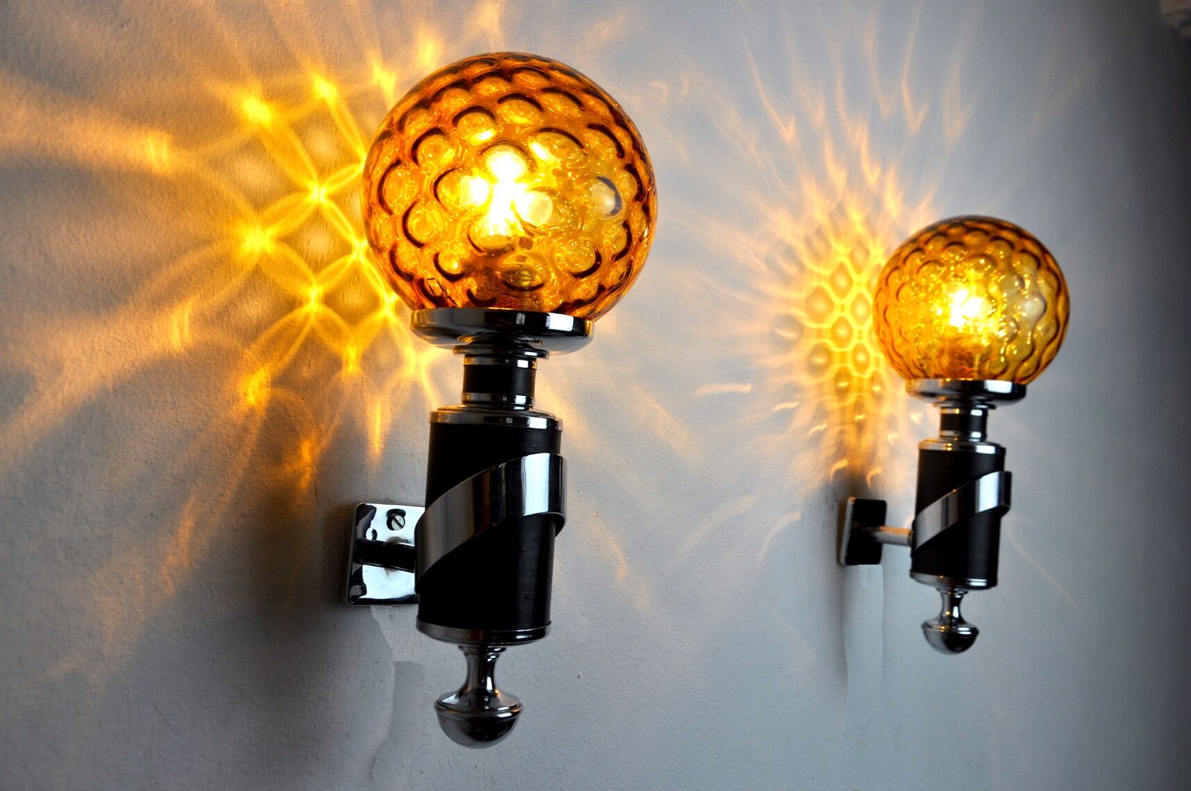 Pair of Murano wall lamps, Italy, 1970