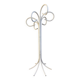 Original white lacquered metal coat rack from the 1980s