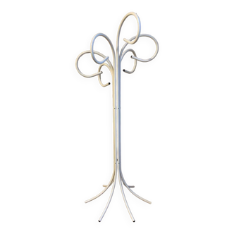 Original white lacquered metal coat rack from the 80s