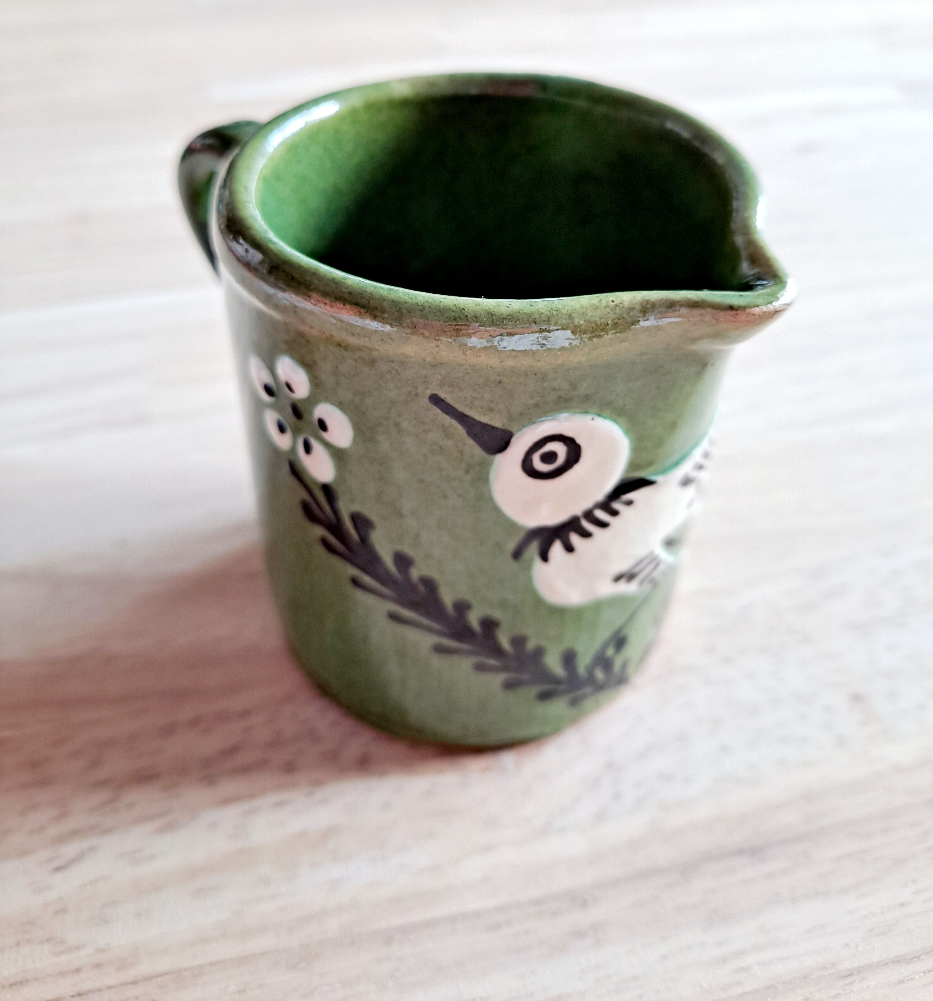 Milk pot bird glazed earth Savoie