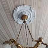 Bronze chandelier cherubs 3 fires , cherubs ( putti )