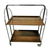 Desserte pliante vintage à roulettes