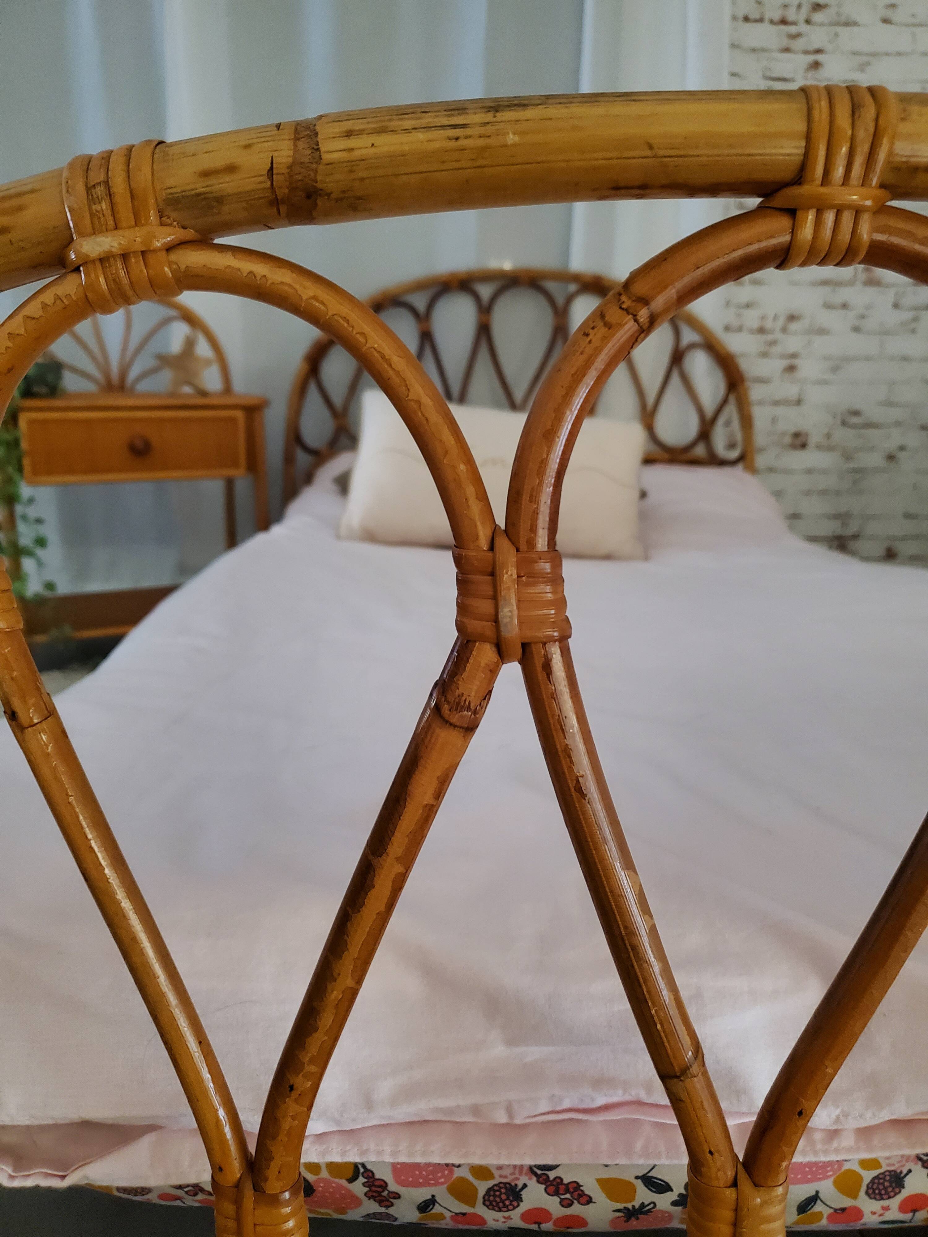 Rattan bed and bedside set