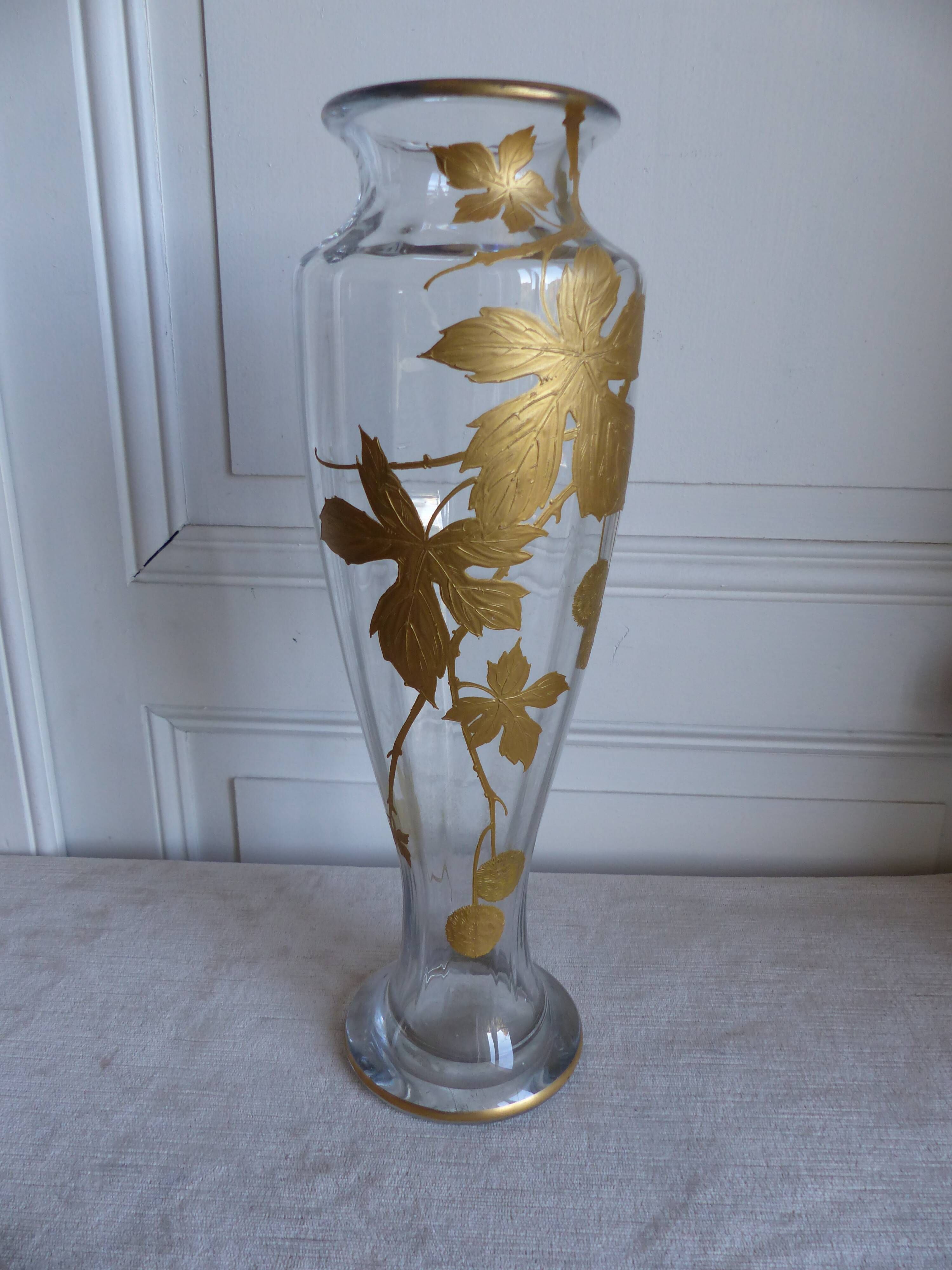 Art Nouveau era blown glass vase 1900