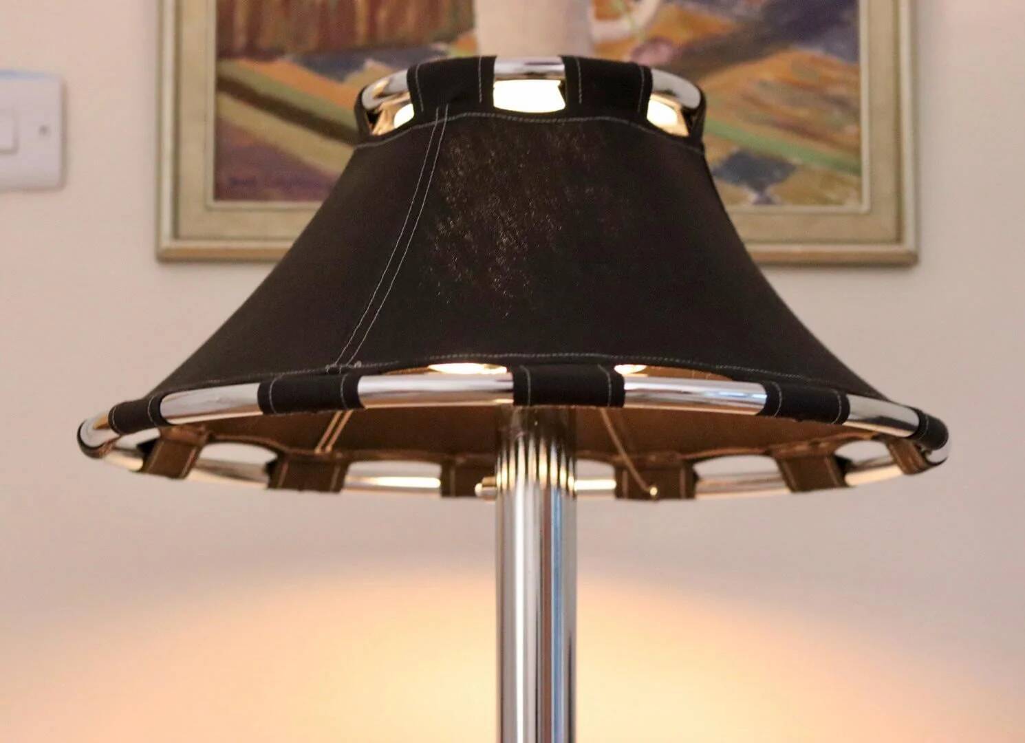 Chrome table lamp by Anna Ehrner for Ateljé Lyktan, 1970s