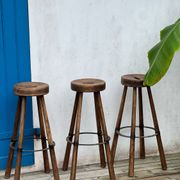 Set of 3 wooden stools