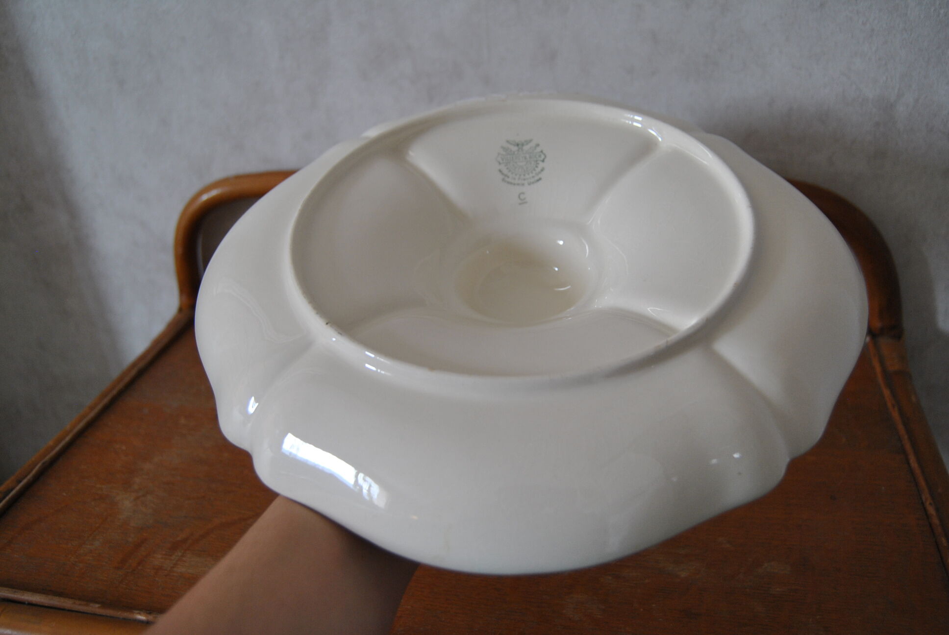 Aperitif tray in porcelain gilded decoration Villeroy & Boch 50s/60s