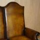 Victorian restored George II style high-back leather canapé