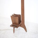 Lampadaire en chêne Français avec rangement coin lecture