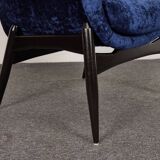 Fauteuil vintage en velours du milieu du siècle par Júlia Gaubek, années 1960, Hongrie