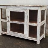 Small old white wooden display case
