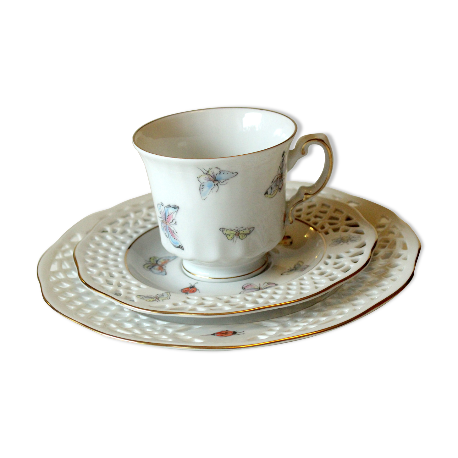 Tasse à thé et café en porcelaine bavaroise Burg Lindau