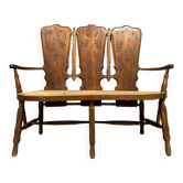 High-backed stepladder-type bench attributed to GALLÉ Emile (1846-1904), circa 1880-1890
