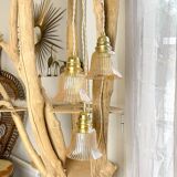 Vintage tulip lamps in customizable iridescent glass