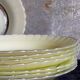 Eight hollow plates Duralex painted glass 60s